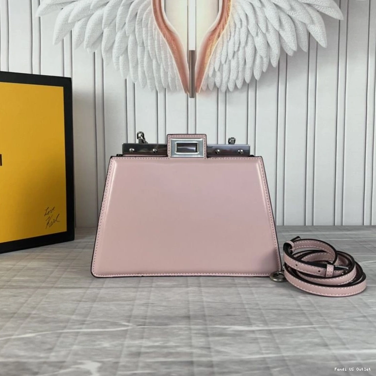 Affordable HOT Leather Peekaboo Bag Cherry Mini In Calf Fendi Cut 0724